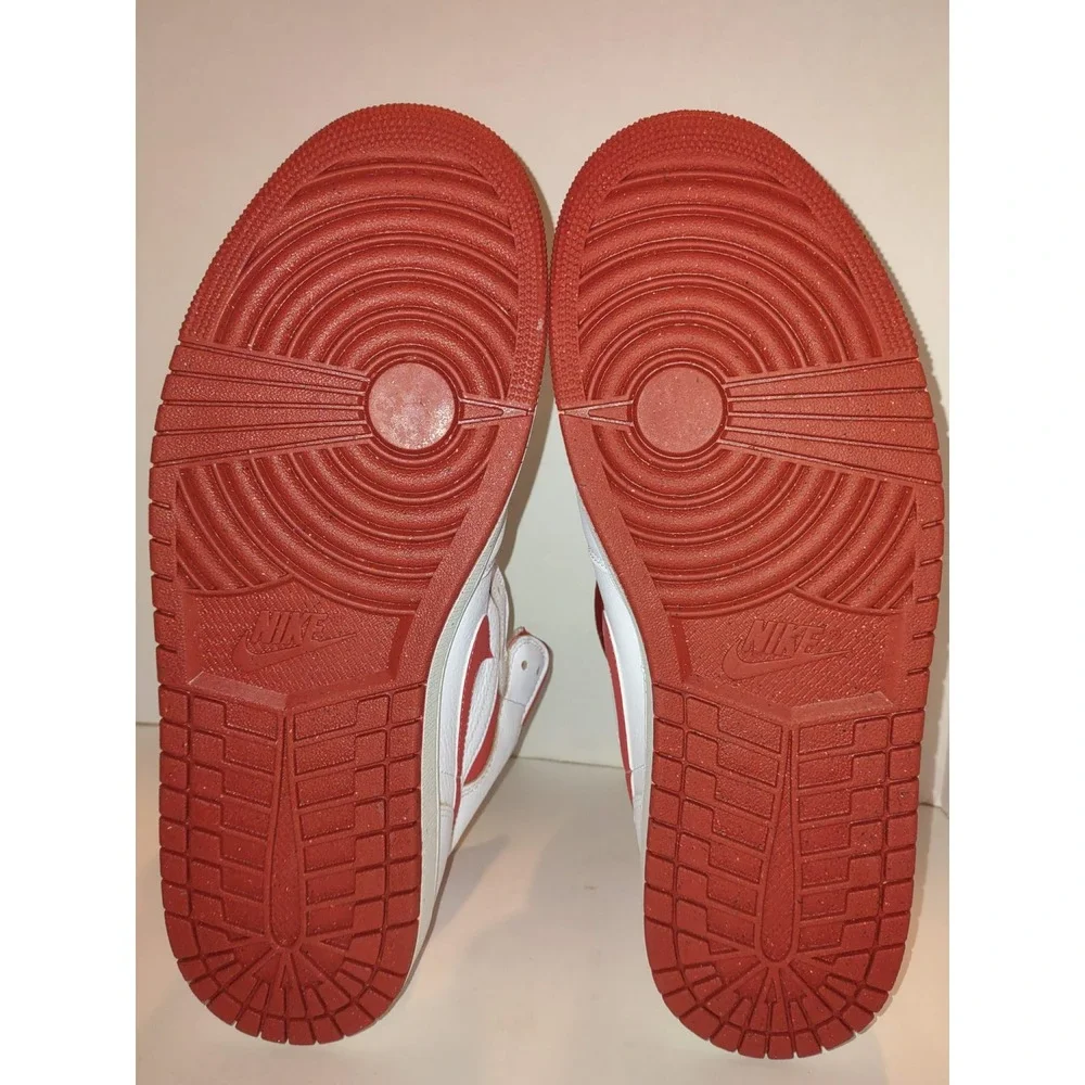 Nike Air Jordan 1 Mid SE Leather Sneakers White Dune Red Mens 12 NWOB FJ3458-160